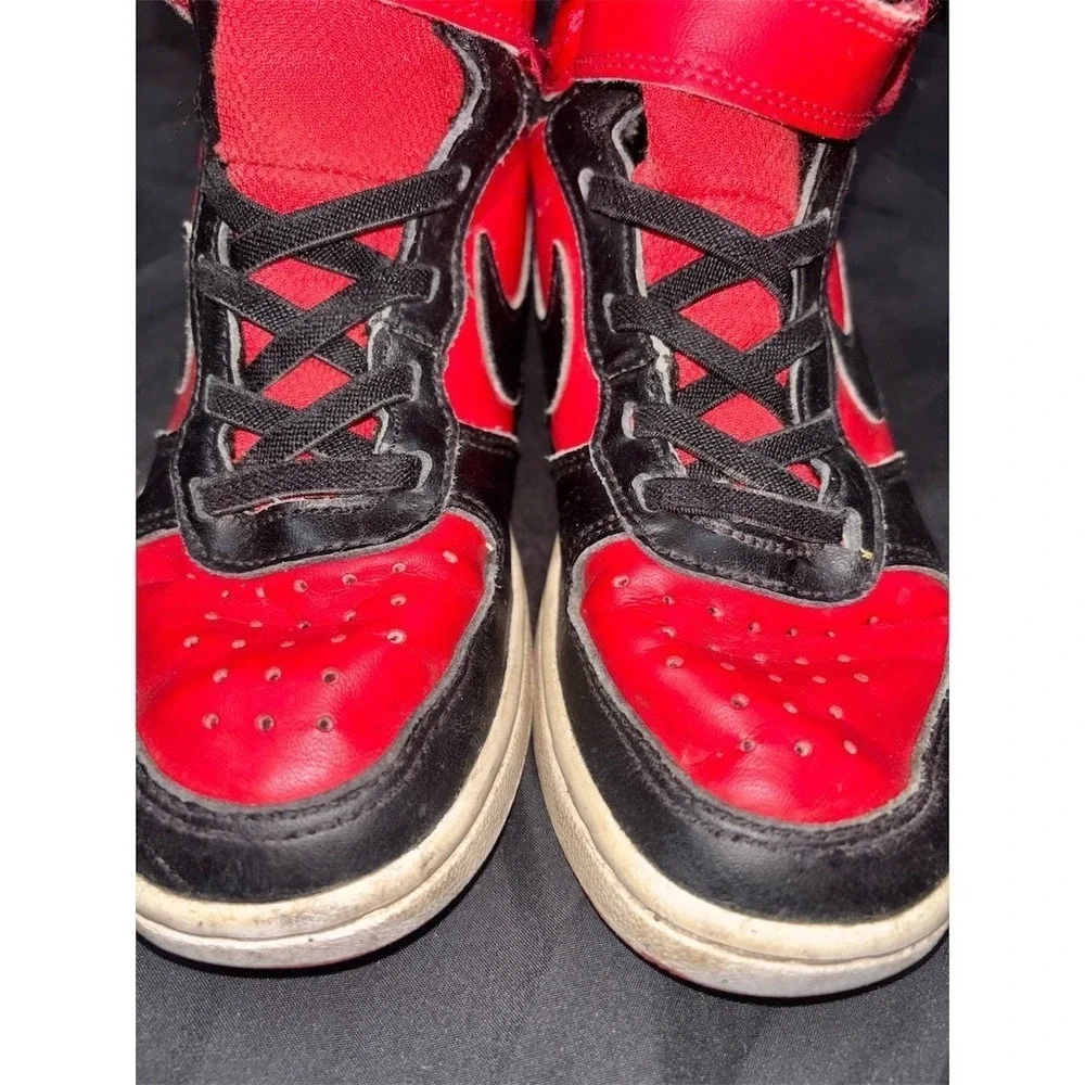 Nike Court Borough Mid 2 Toddler Mid Top Sneakers Black/Red Size 12.5C